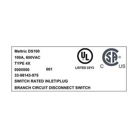 Meltric 33-98143-975 INLET 33-98143-975